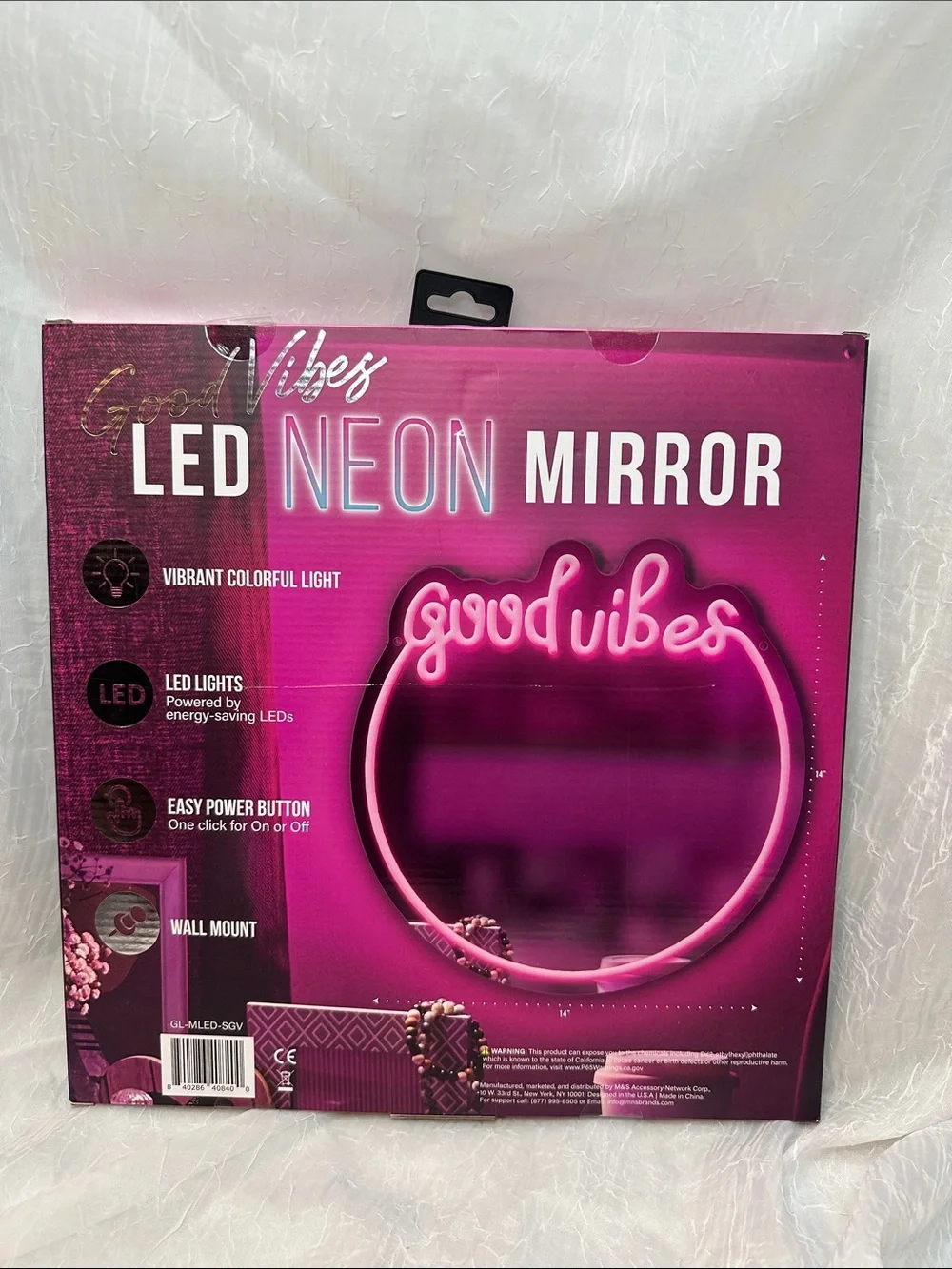 Good Vibes LED Neon Mirror - Pink